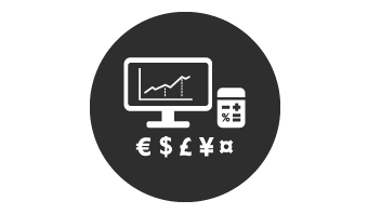 Pictogramme données financières.
